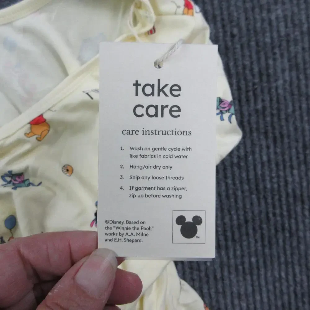 Disney Kyte Dress Girls 10 Yellow Winnie The Pooh Fit & Flare Short Sleeve NWT